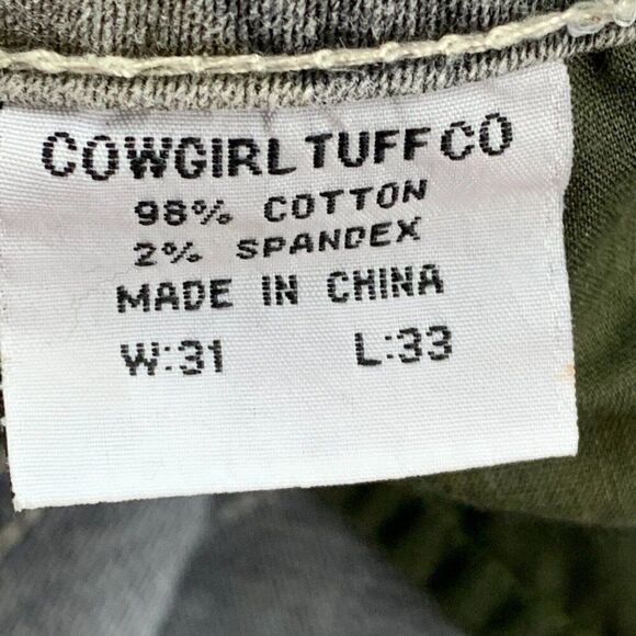 Cowboy Tuff Jeans sz 31 X 32 Bootcut Camo Medium Wash Inseam 32" Thick Stitch - Picture 9 of 12